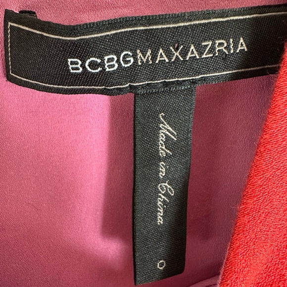 BCBGMaxAzria Orange Sheath Mini Dress Crew Neck Sleeveless - Picture 2 of 5